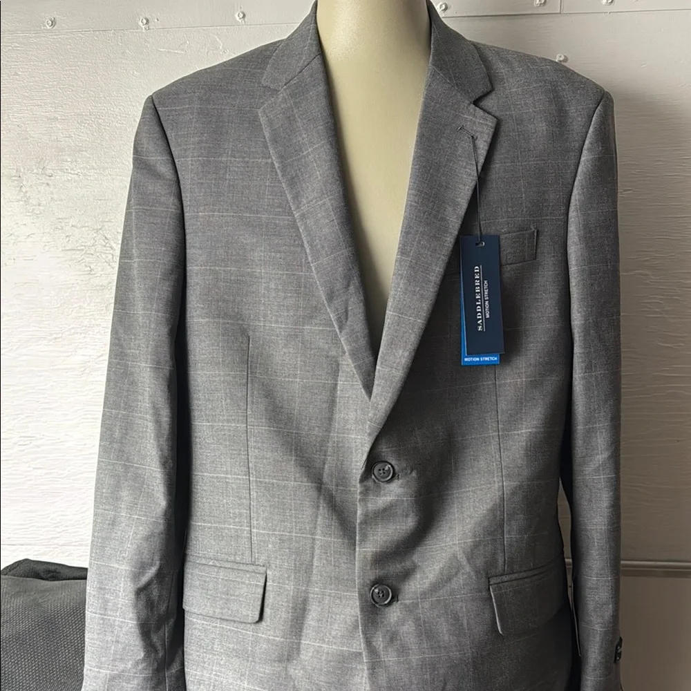 Saddlebred Gray Sport Coat Classic Single-Breasted Blazer